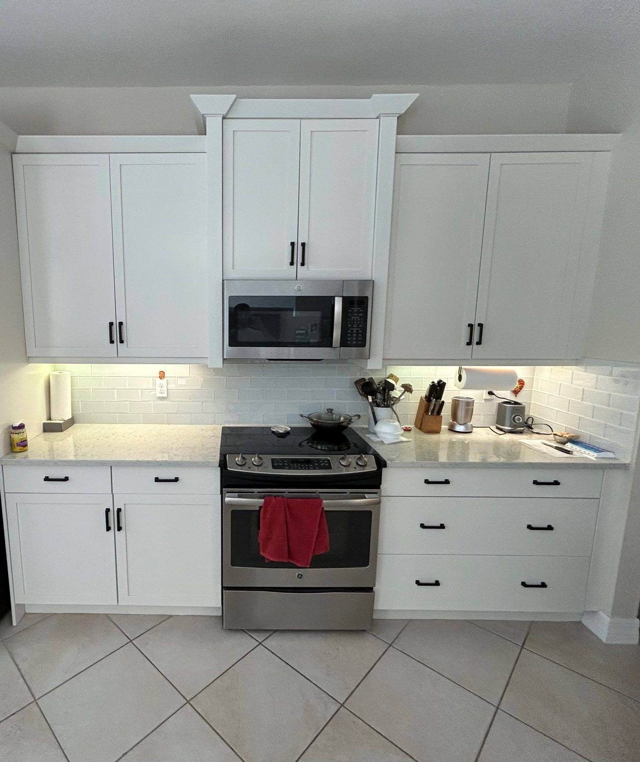 Cabinet painting before and after