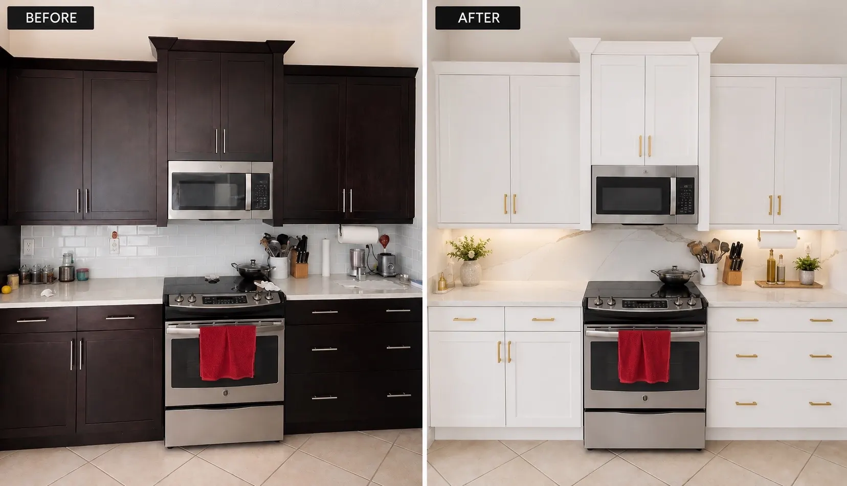 Modern white kitchen cabinet project