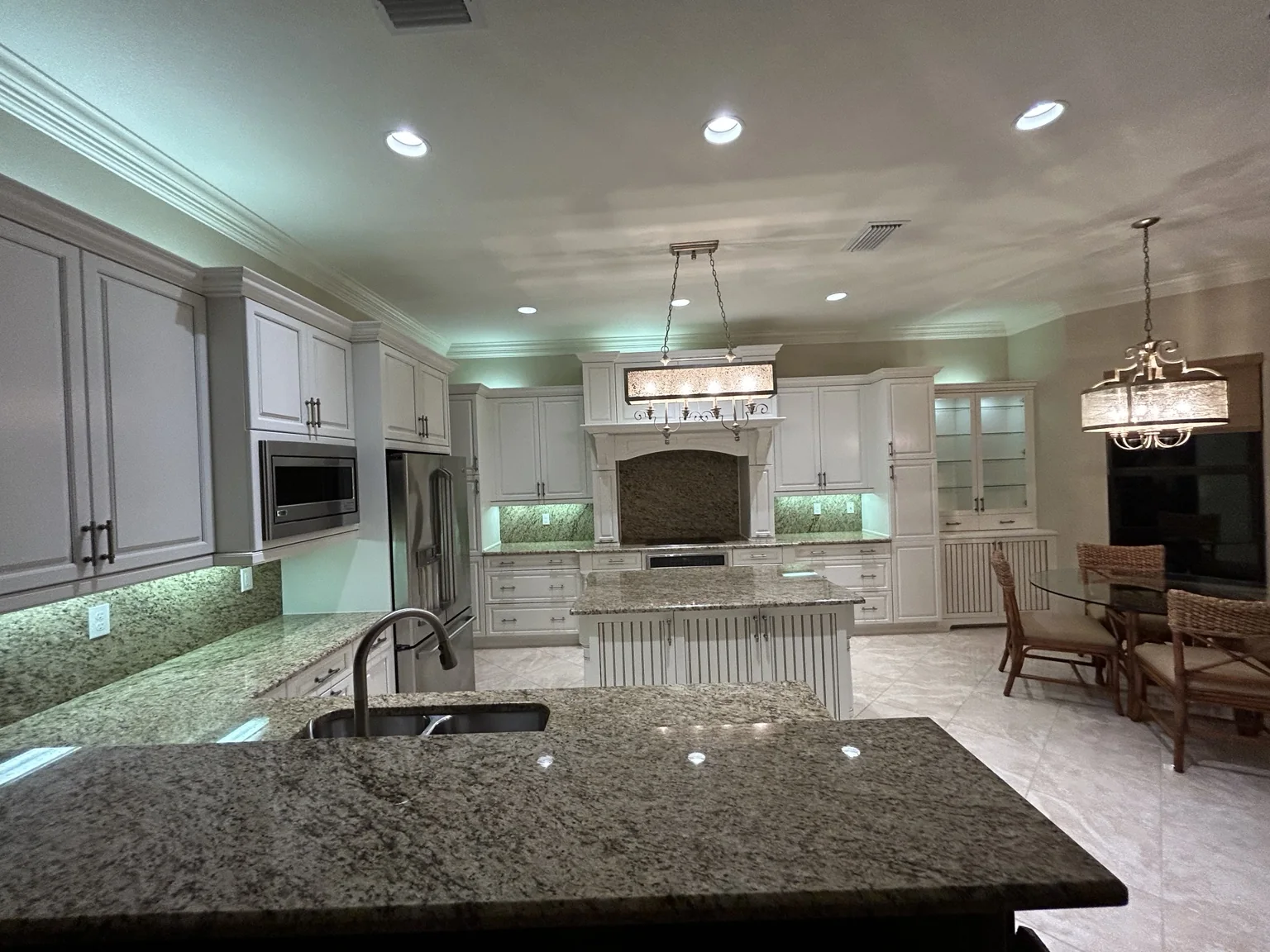 Alabaster cabinet refinishing completed in Riverstone Naples Florida